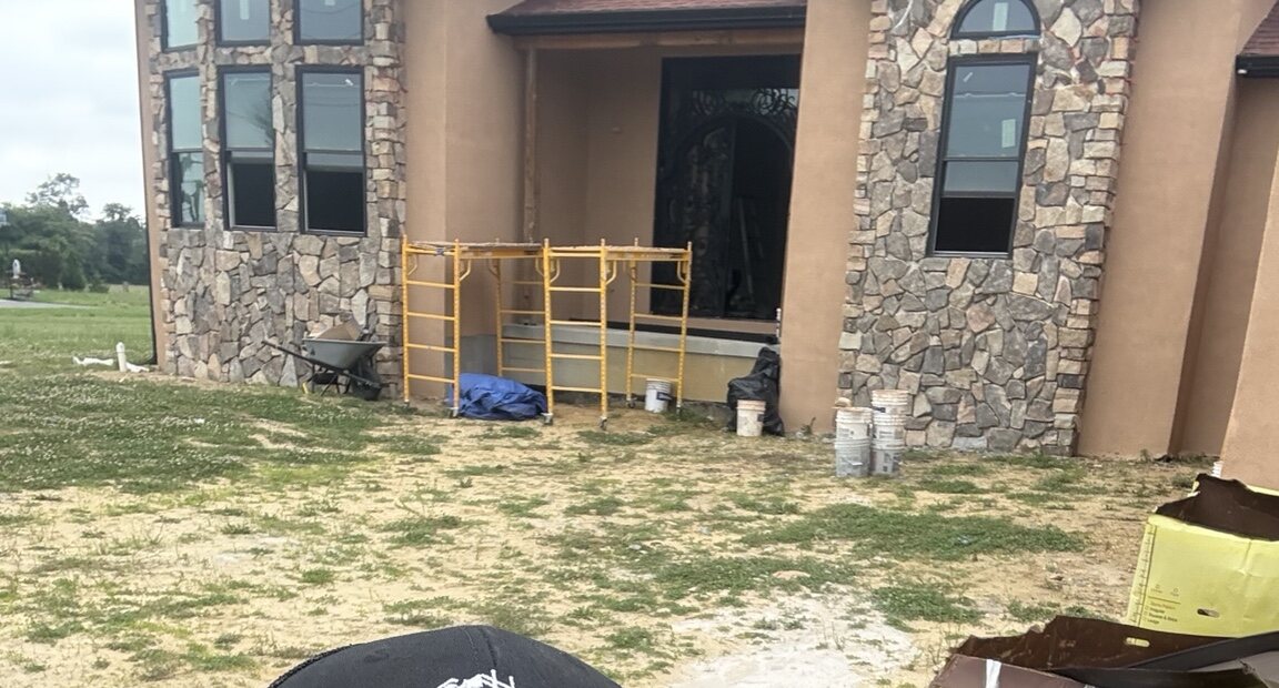 Front entrance before concrete steps were built