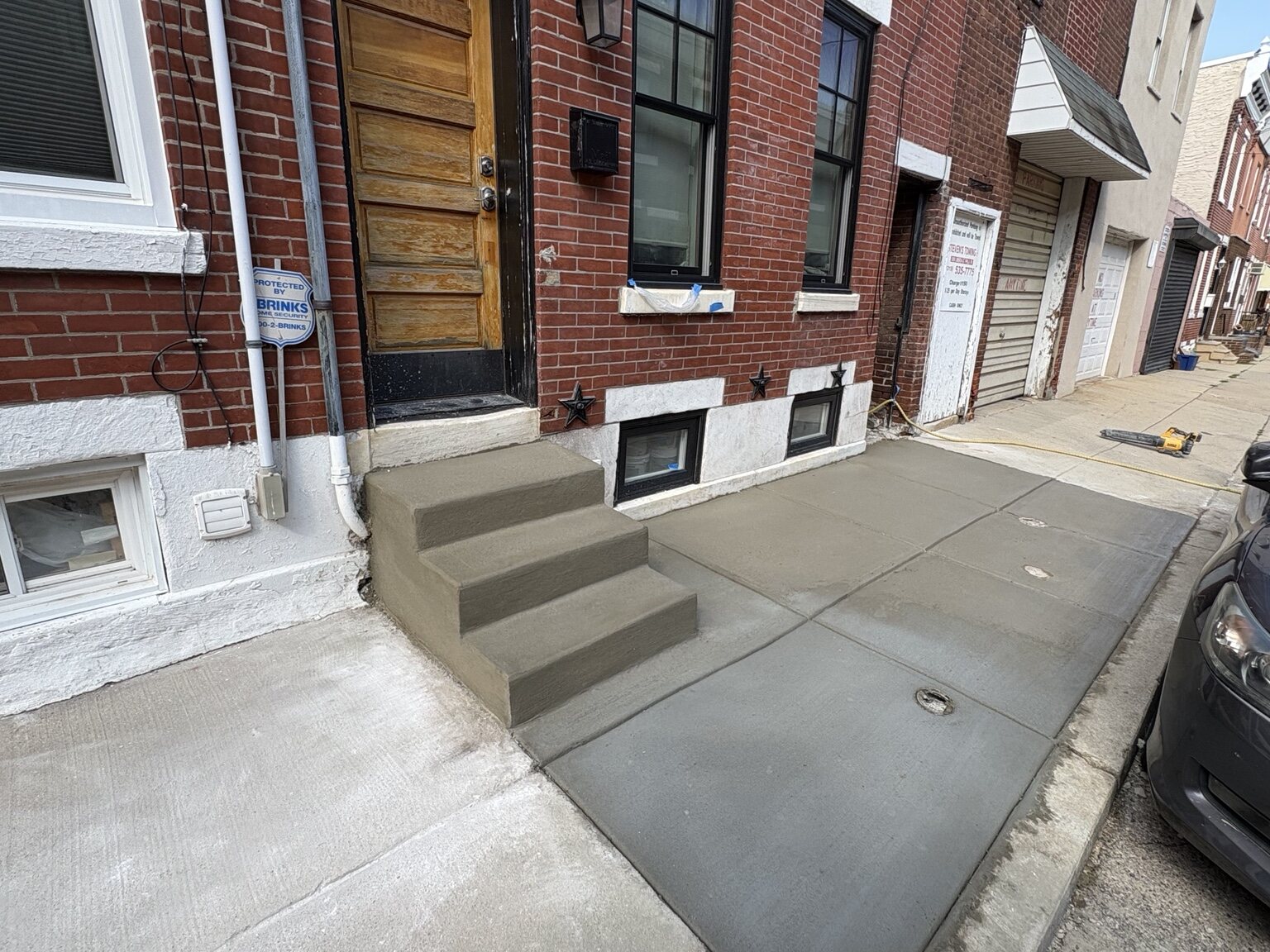New city sidewalk and front steps